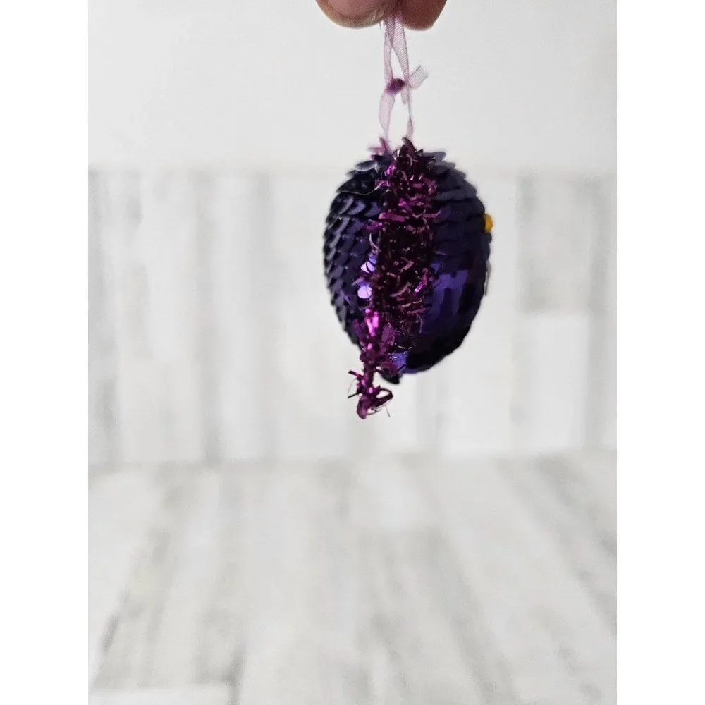Pier 1 bat Halloween ornament‎ rare sequin purple glitter tree unique decor
